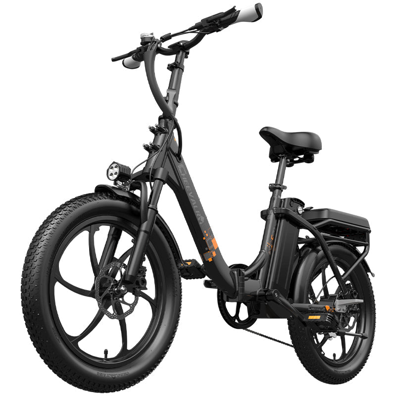 Cheevalry C20 Black 45 degree angle electric bicycle