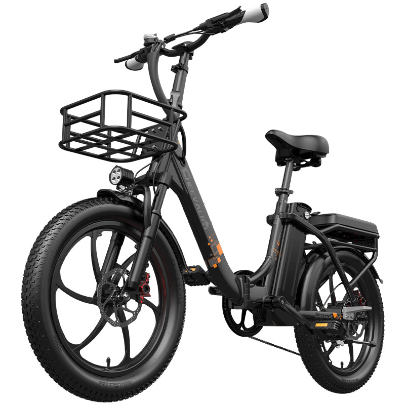 CHEEVALRY C20 PRO black electric bike side view 15 degrees