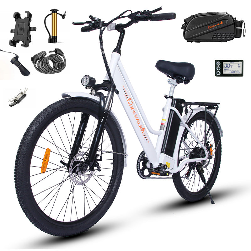 Cheevalry C26 electric bike and accessories set: battery, charger, tool kit